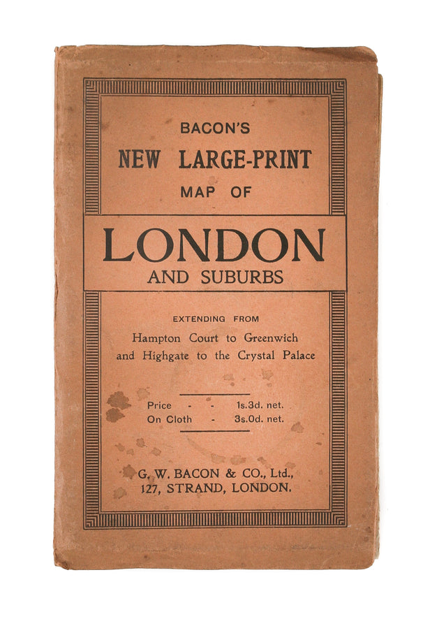 Bacon's Large Print Map of London and suburbs.