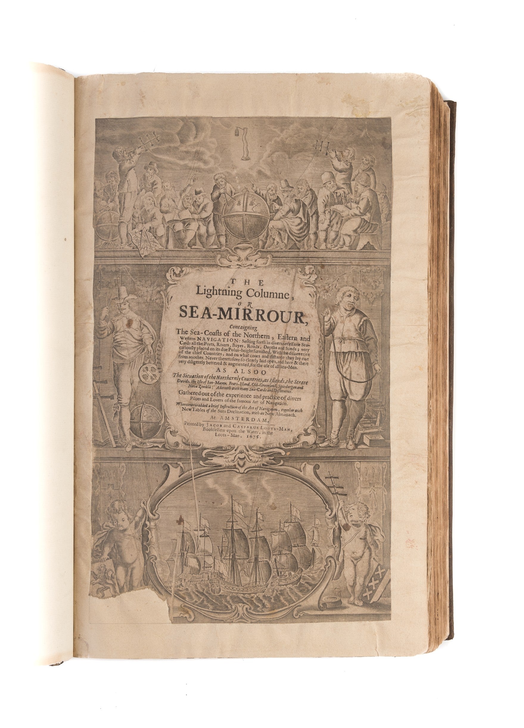 The Lightning Columne, or Sea-Mirrour, contaigning the Sea-coasts of the Northern, Eastern and Western Navigation: setting forth in divers necessarie Sea-Cards all the Ports, Rivers, Bayes, Roads, Depths and Sands ...
bound with: 
Lighting Colom of the Mi