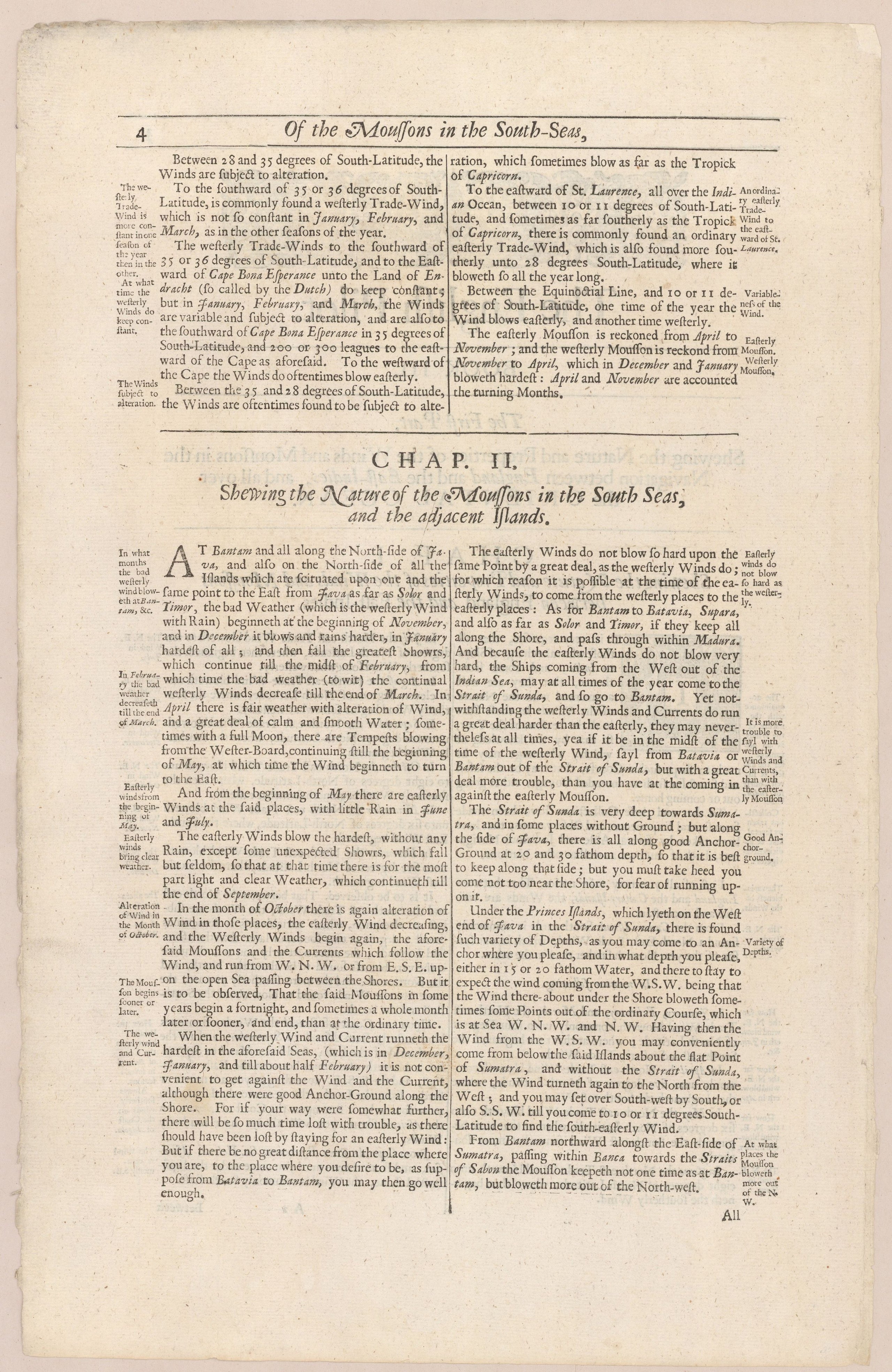 The English Pilot. The Third Book. Describing the Sea-Coasts, Capes, Headlands, Straits, Soundings, Sands, Shoals, Rocks and Dangers. The Islands, Bays, Roads, Harbors and Ports in the Oriental Navigation. Shewing the Properties and Nature of the Winds an