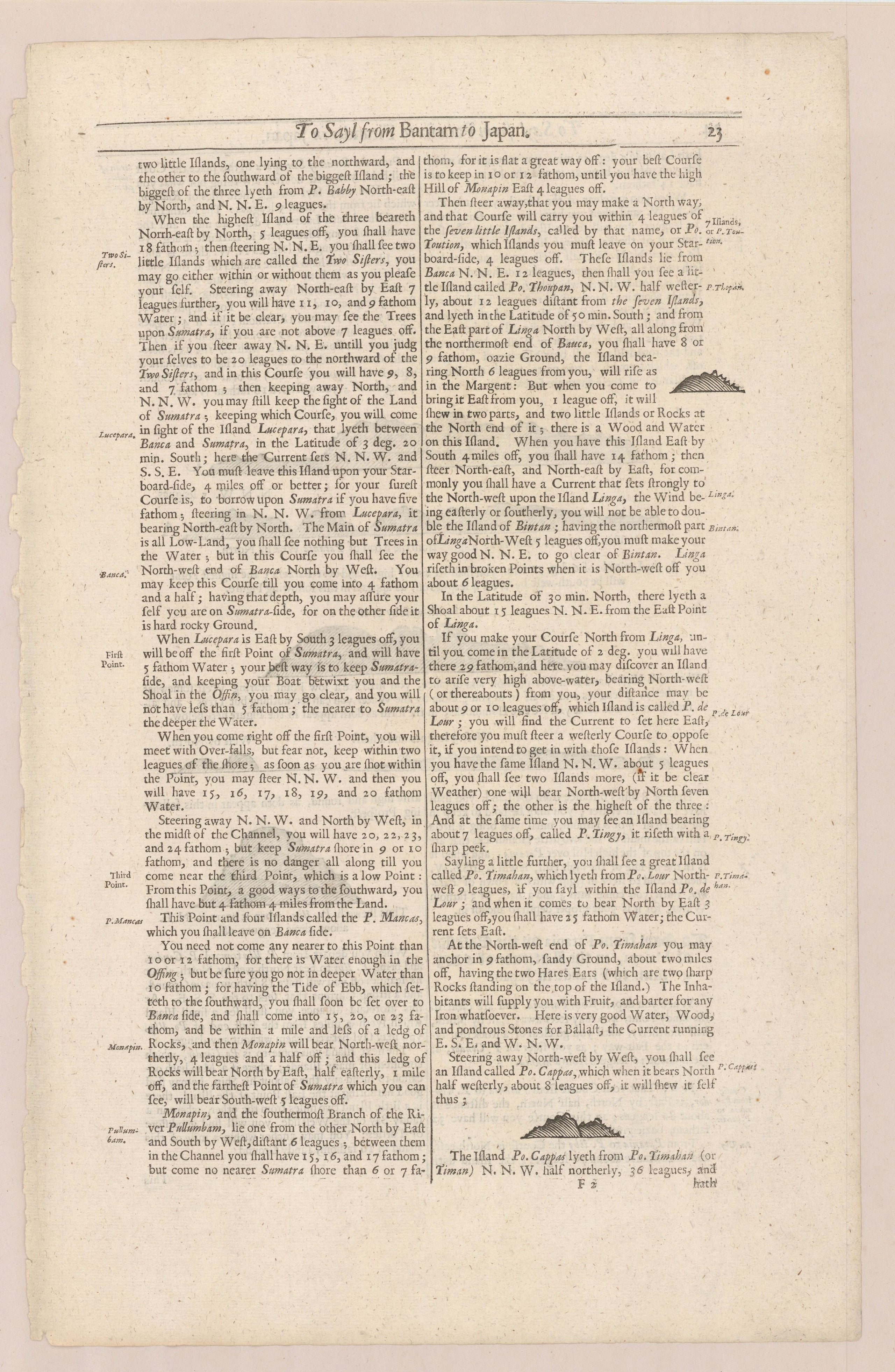 The English Pilot. The Third Book. Describing the Sea-Coasts, Capes, Headlands, Straits, Soundings, Sands, Shoals, Rocks and Dangers. The Islands, Bays, Roads, Harbors and Ports in the Oriental Navigation. Shewing the Properties and Nature of the Winds an