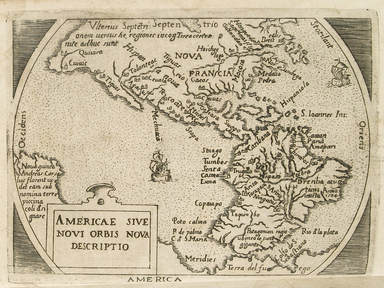 Theatro del Mondo di Abraamo Ortelio. Nel quale distintamente si dimonstrano, in Tauole, tutte le prouincie, regni, & paesi del mondo; con la descrittione delle Città, Territorij, Castelli, Monti, Mari, Laghi, & fiumi; ...