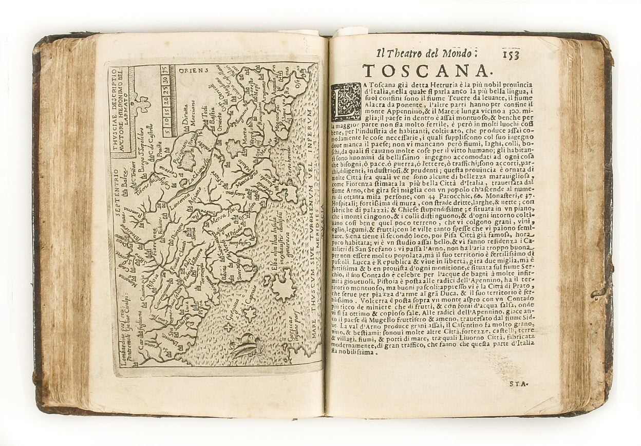 Theatro del Mondo di Abraamo Ortelio. Nel quale distintamente si dimonstrano, in Tauole, tutte le prouincie, regni, & paesi del mondo; con la descrittione delle Città, Territorij, Castelli, Monti, Mari, Laghi, & fiumi; ...
