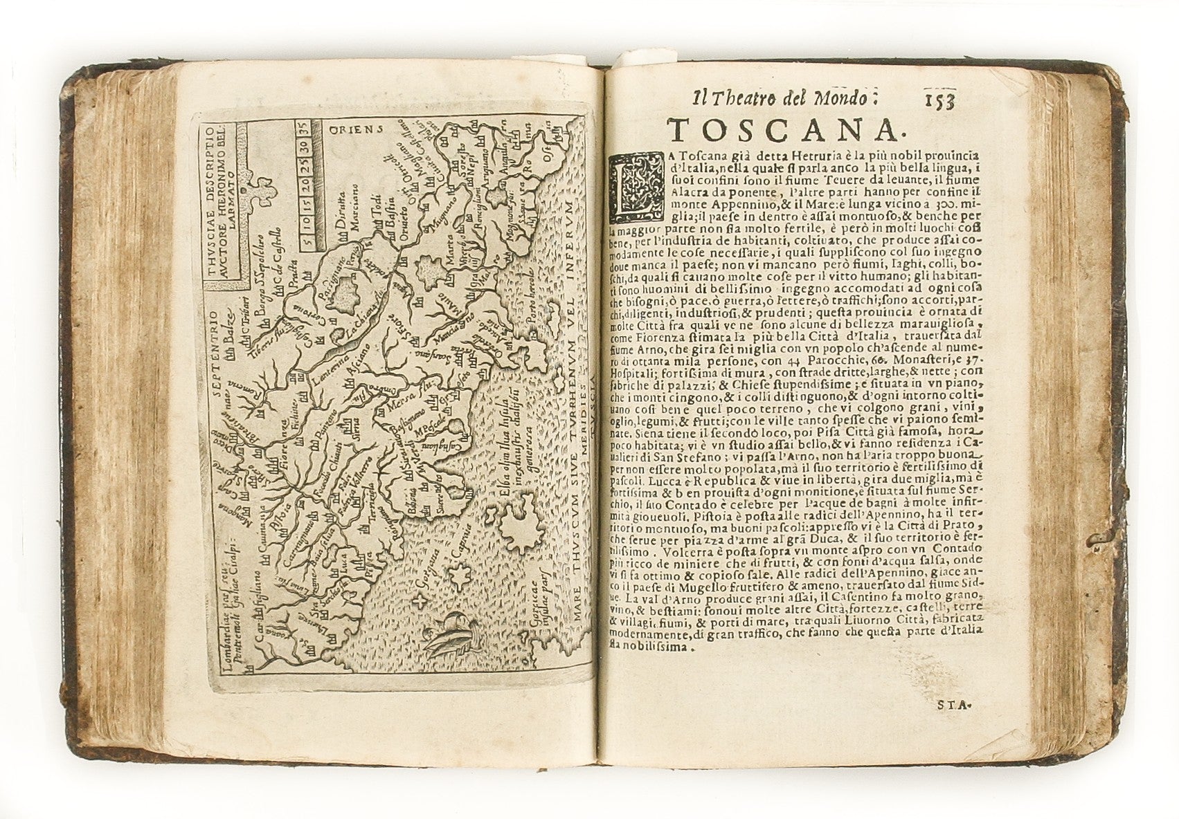 Theatro del Mondo di Abraamo Ortelio. Nel quale distintamente si dimonstrano, in Tauole, tutte le prouincie, regni, & paesi del mondo; con la descrittione delle Città, Territorij, Castelli, Monti, Mari, Laghi, & fiumi; ...