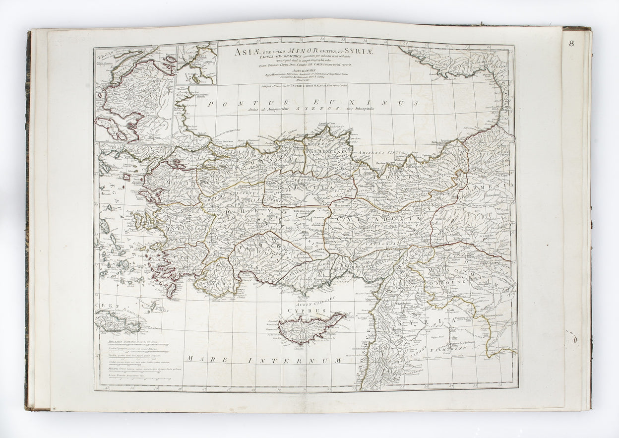 A Complete Body of Ancient Geography. ... Containing [list of 13 maps:] Orbis Romani pars Orientalis; Orbis Romani pars Occidentalis; Orbis Veteribus Notus; Gallia; Italia; Graecia; Asia Minor et Syria; Palestina; Aegyptus; Britannia Romana; Graecia pars