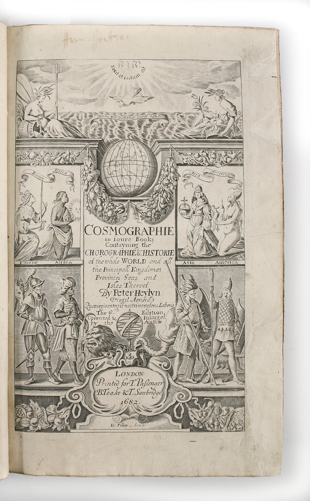 Cosmography in four books. Containing the Chorography and History of the whole World: and all the principal Kingdoms, Provinces, Seas, and the Isles thereof. ...