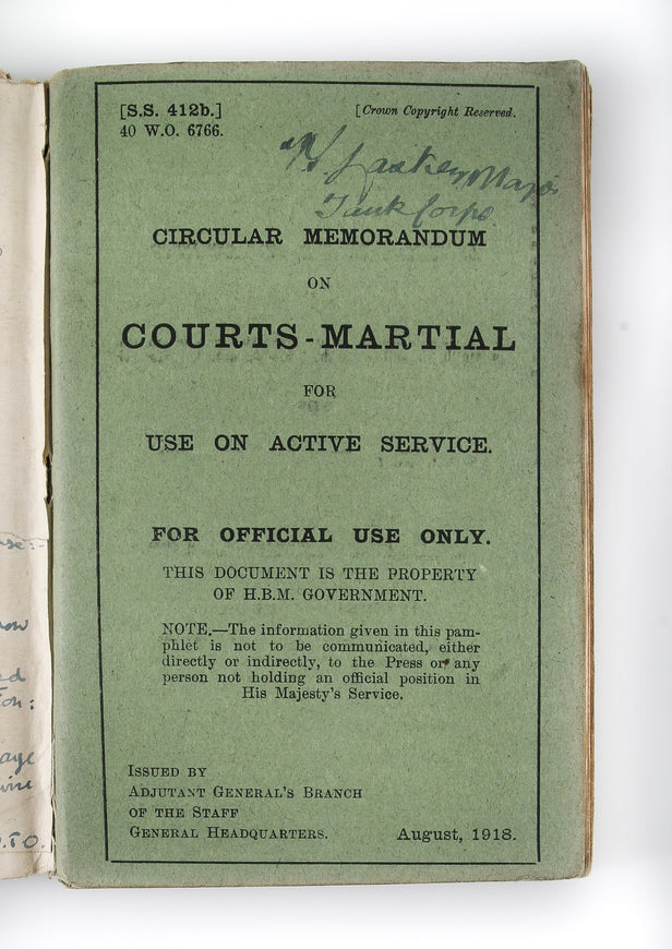 Circular Memorandum on Courts-Martial for use on Active Service