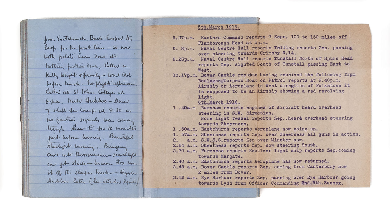 Manuscript diaries, July 1915 - March 1919. R.N.V.R. & R.A.F.