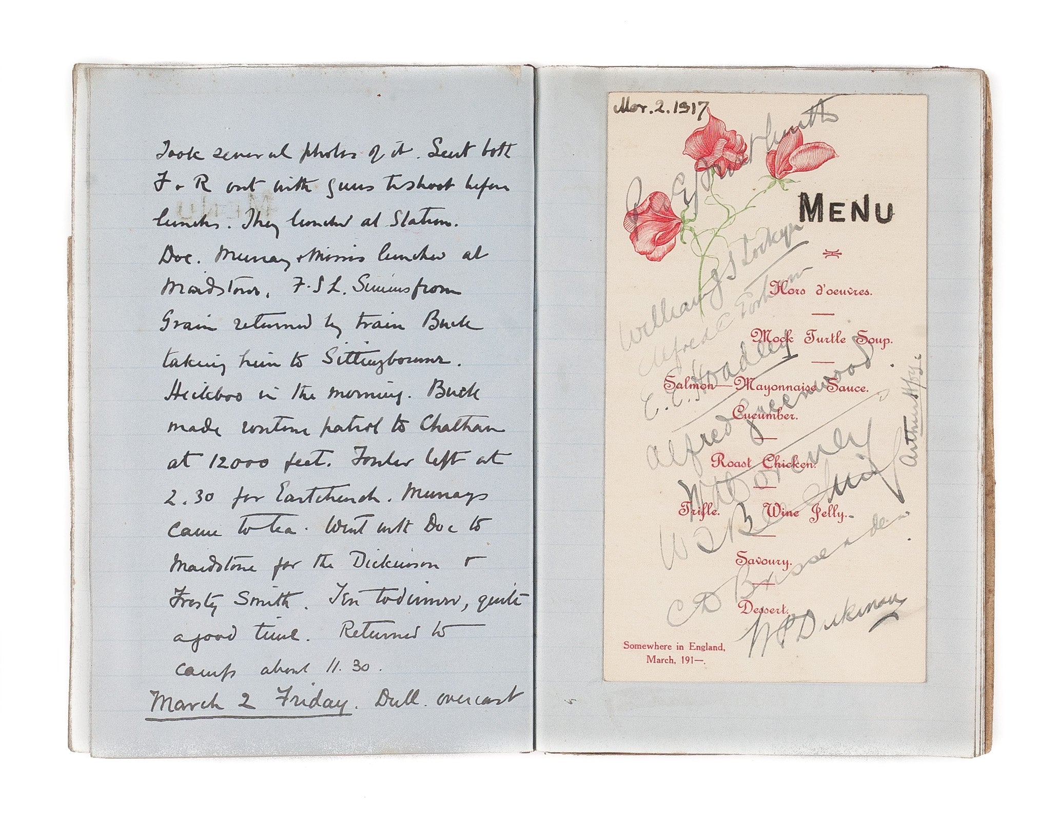 Manuscript diaries, July 1915 - March 1919. R.N.V.R. & R.A.F.