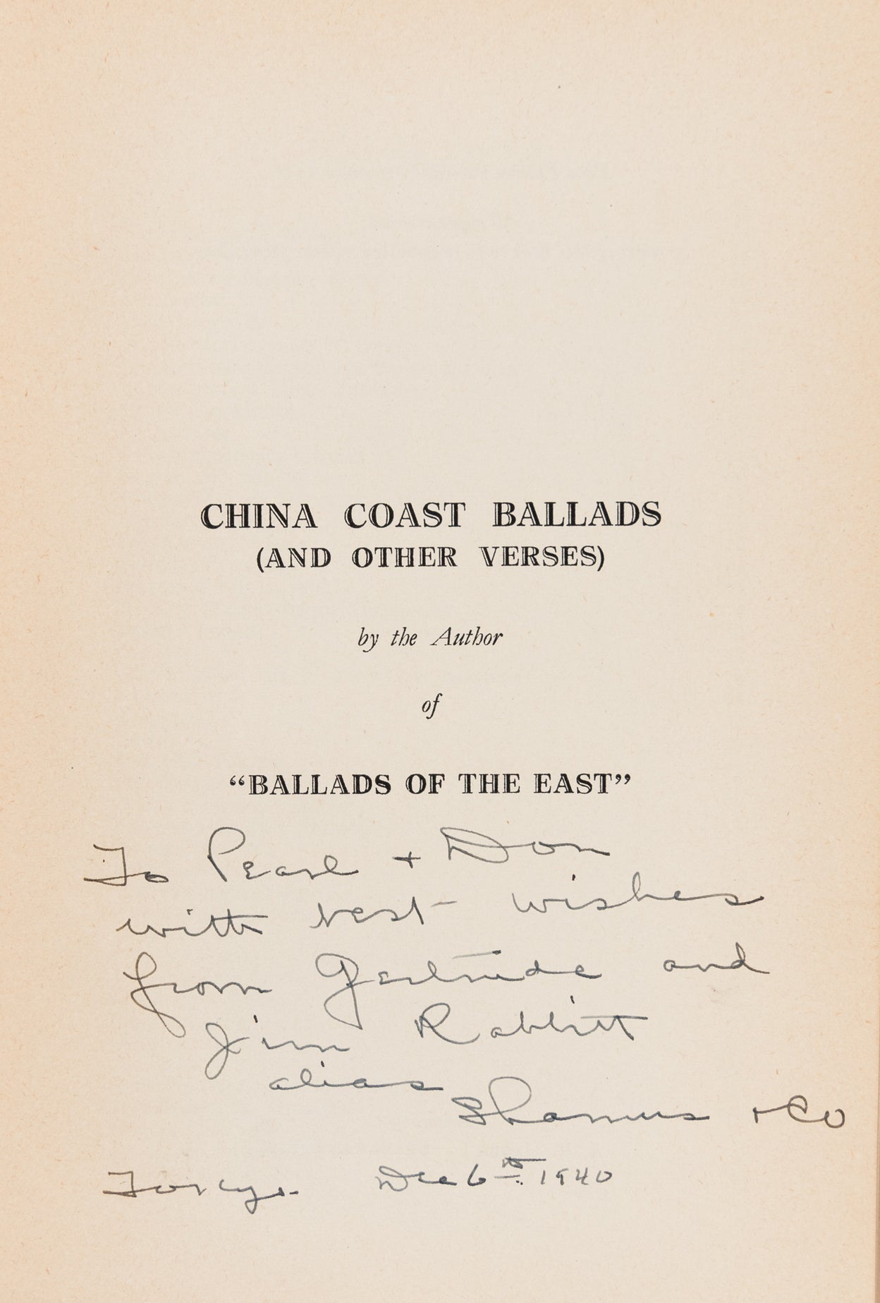 China Coast Ballads. Illustrations by Sapajou.