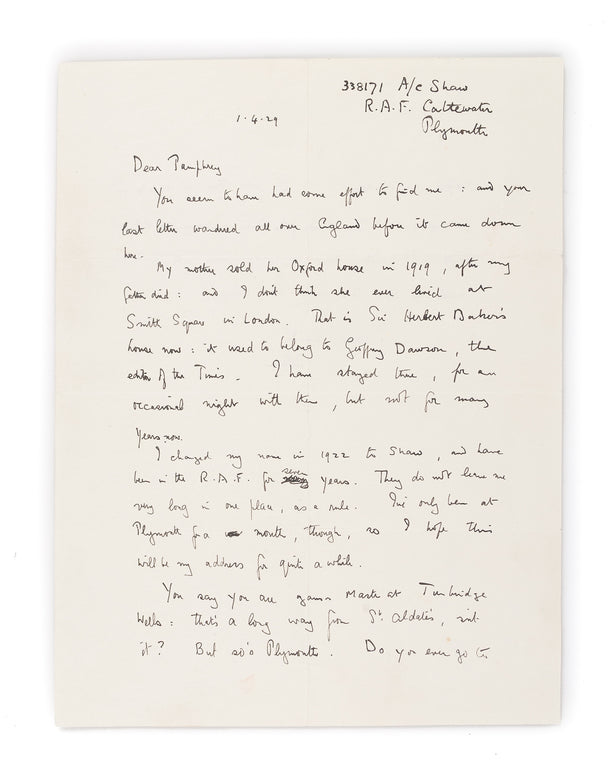 Autograph Letter Signed as 