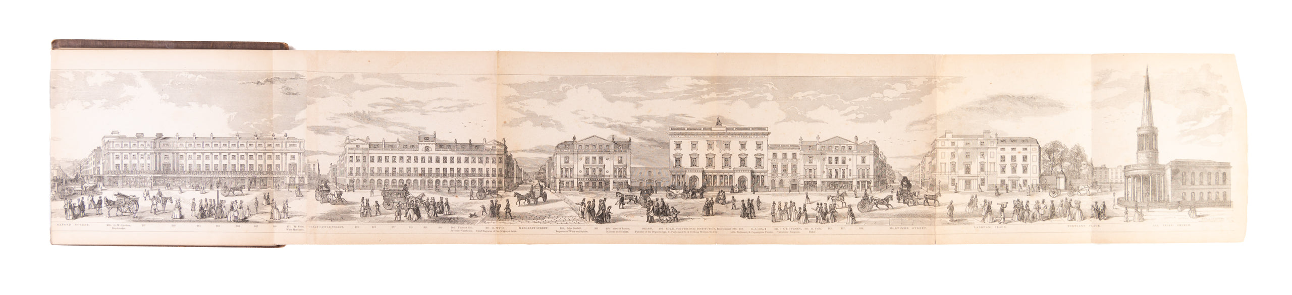 Grand Architectural Panorama Of London Regent Street to Westminster Abbey from original drawings made expressly for the work ...