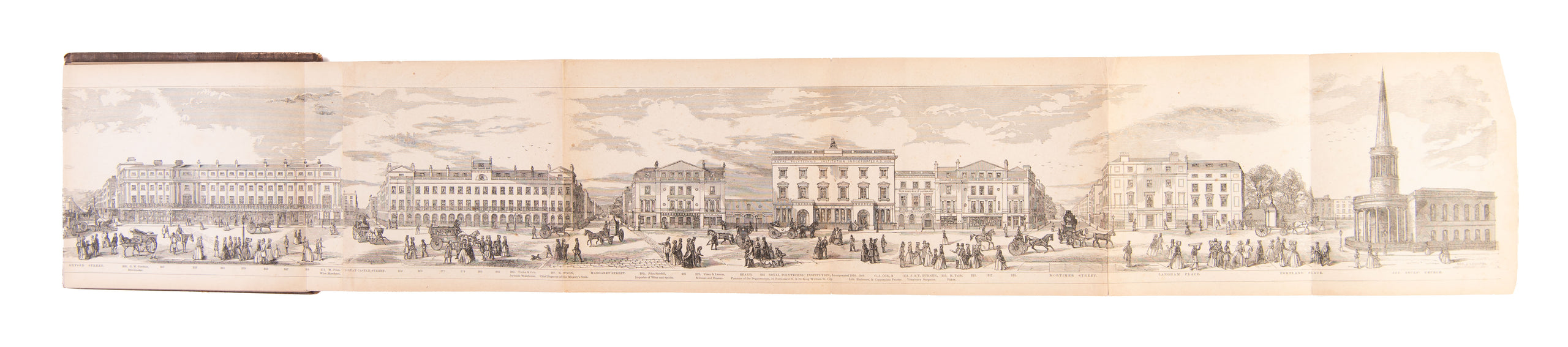 Grand Architectural Panorama Of London Regent Street to Westminster Abbey from original drawings made expressly for the work ...