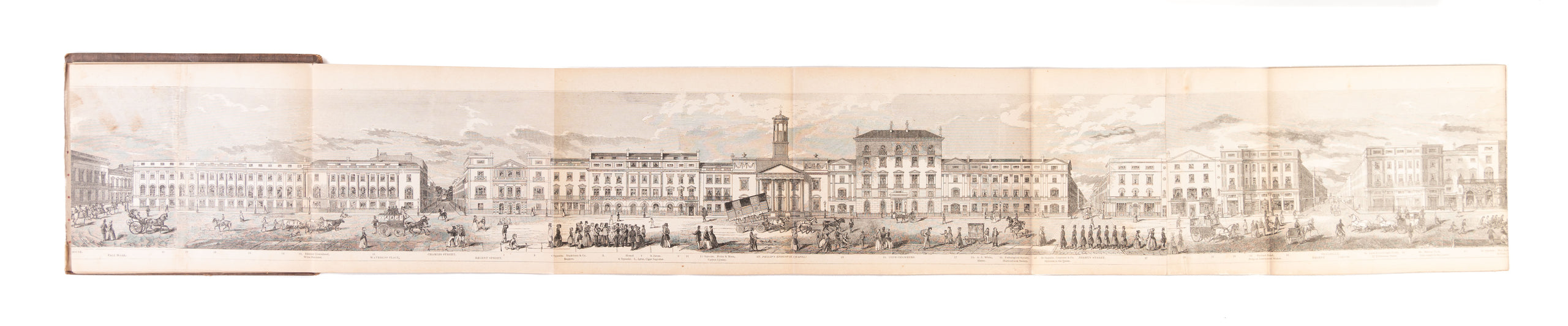Grand Architectural Panorama Of London Regent Street to Westminster Abbey from original drawings made expressly for the work ...