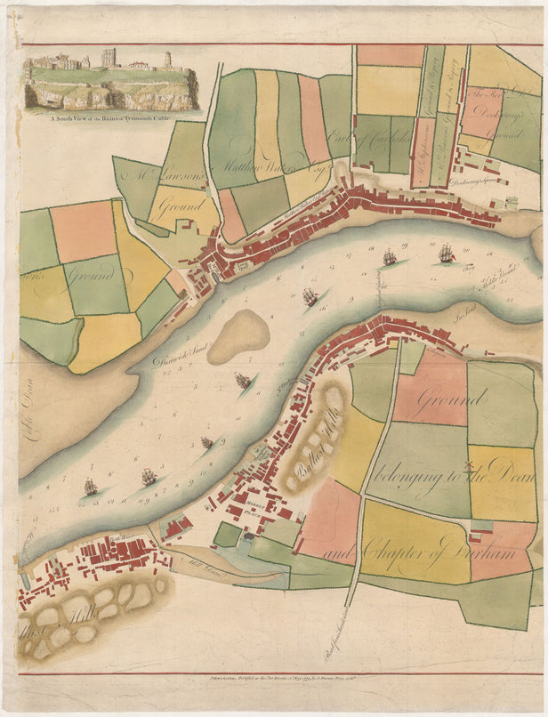 A Plan of the low part of the River Tyne; shewing the Rocks, Sands, high and low Water Marks and Depth at Low Water; also the Towns, Forts, Light houses, Docks &c. adjacent; from an Accurate Survey finished in 1772 ...