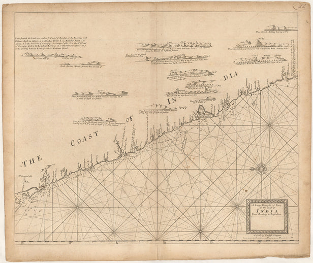 A Large Chart of Part of the Coast of India from Bombay to Bassalore ...