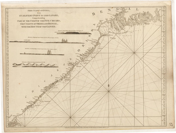 The Coast of India, from Guadavery Point to the Ganges, comprehending part of the coast of the Five Circars, the Coasts of Orissa and Bengal, with the Mouth of the Ganges.