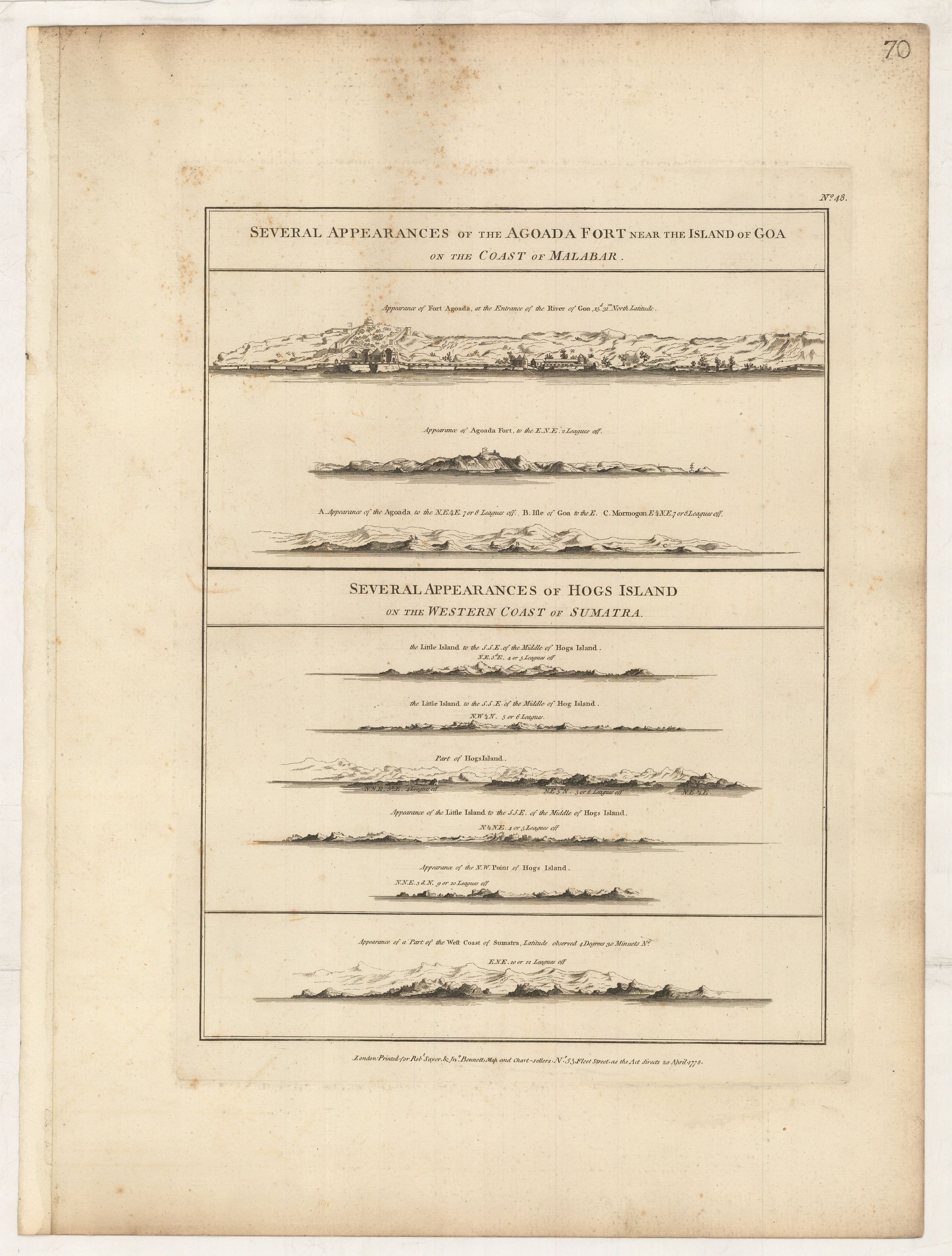 Several Appearances of the Agoada Fort near the Island of Goa on the Coast of Malabar [&] Several Appearances of Hogg Island on the Western Coast of Sumatra.
