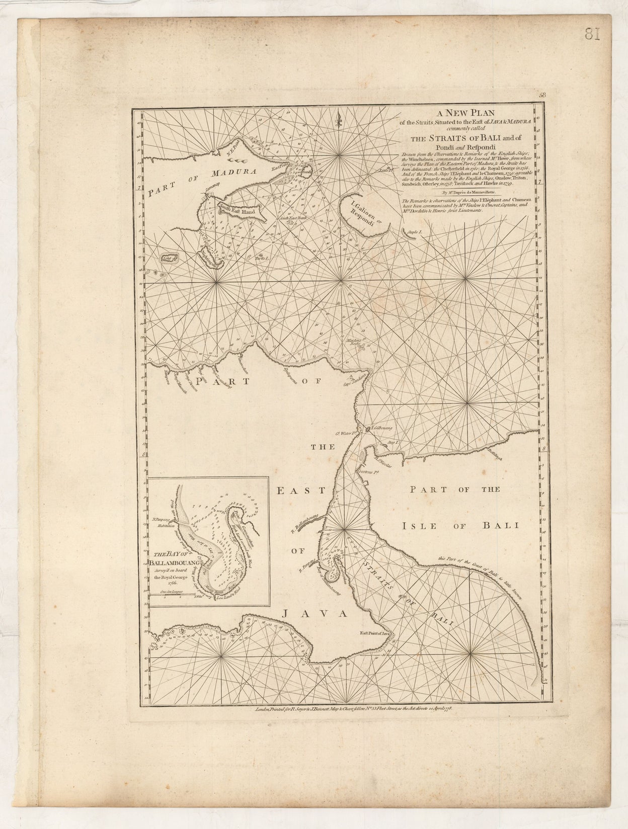 A New Plan of the Strait situated to the East of Java & Madura commonly called the Straits of Bali and of Pondi and Respondi ...