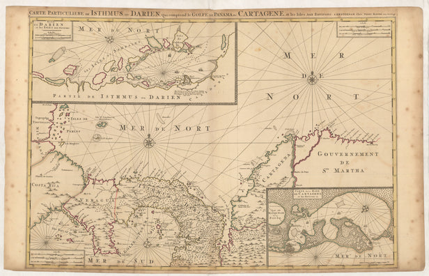 Carte Particuliere de Isthmus ou Darien, qui comprend le Golfe de Panama &c. Cartagene, et les Isles Aux Environs. ...