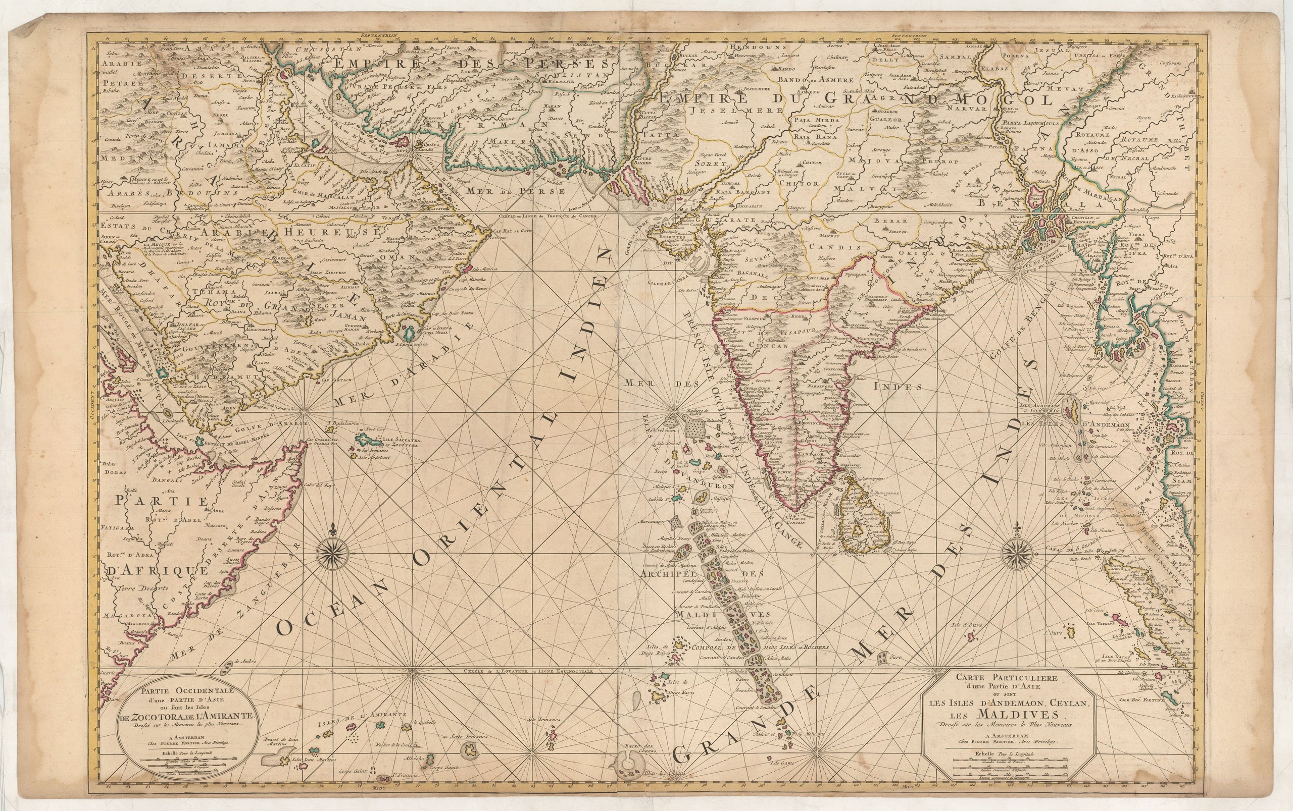 Partie Occidentale d'une Partie D'Asie ou sont les Isles de Zocotora, de l'Amirante. ... [second title:] Carte Particuliere d'une Partie D'Asie ou sont les Isles d'Andemaon, Ceylan, Les Maldives. ...