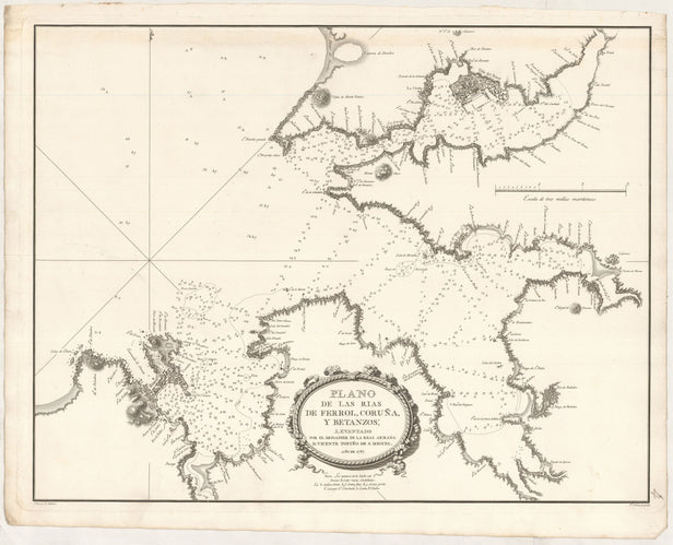 Plano de las Rias de Ferrol, Coruña, y Betanzos; ...