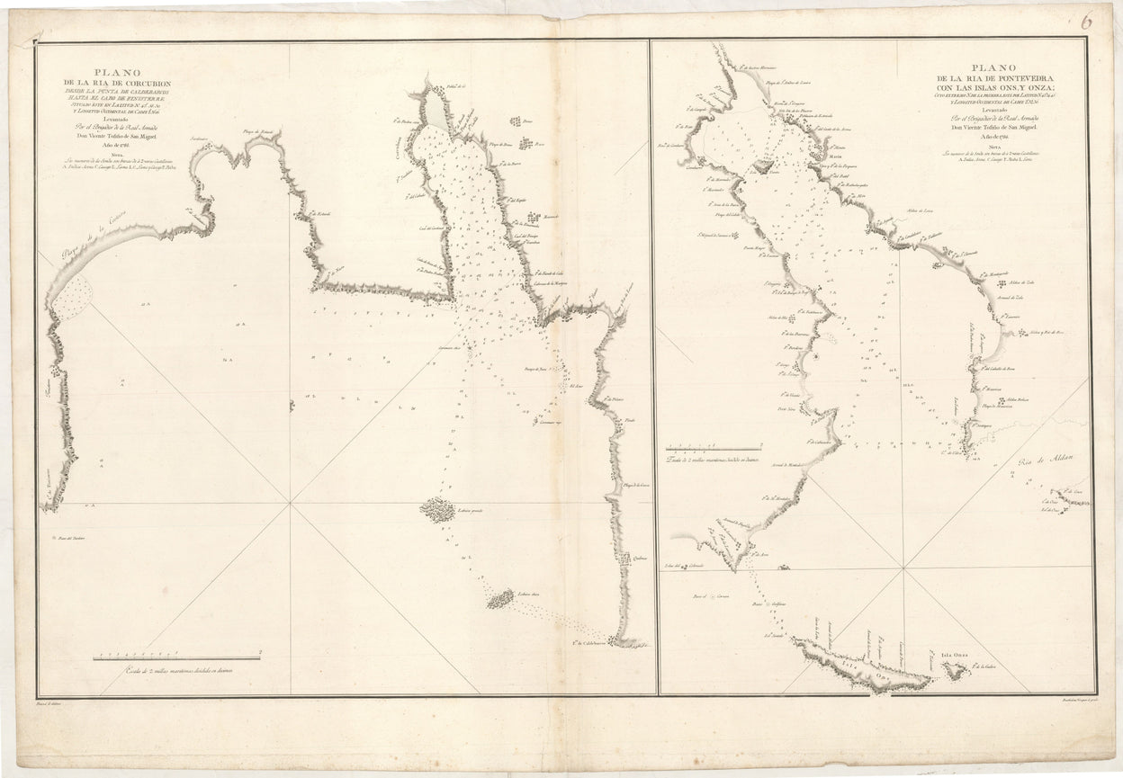 Plano de la Ria de Corcubion ... [&] Plan de la Ria de Pontevedra ...