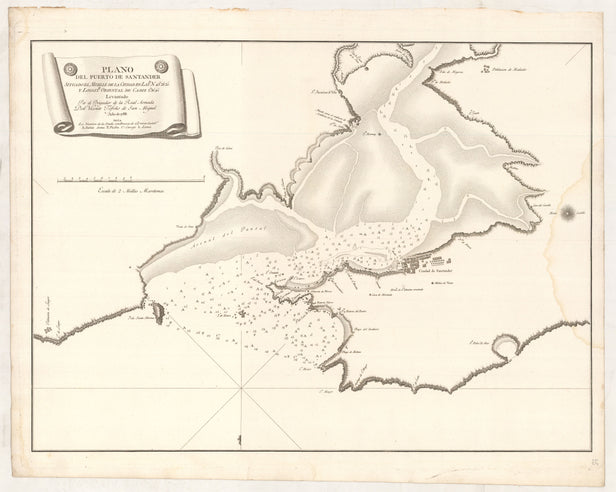 Plano del Puerto de Santander situado el Muelle de la Ciudad ...