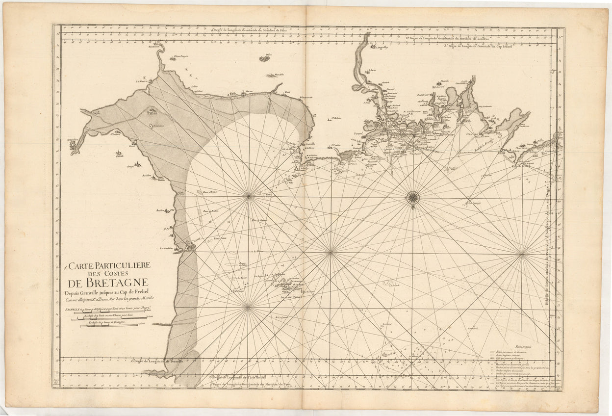 1e. Carte Particuliere des Costes de Bretagne deupis Granville jusques au Cap de Frehel ...