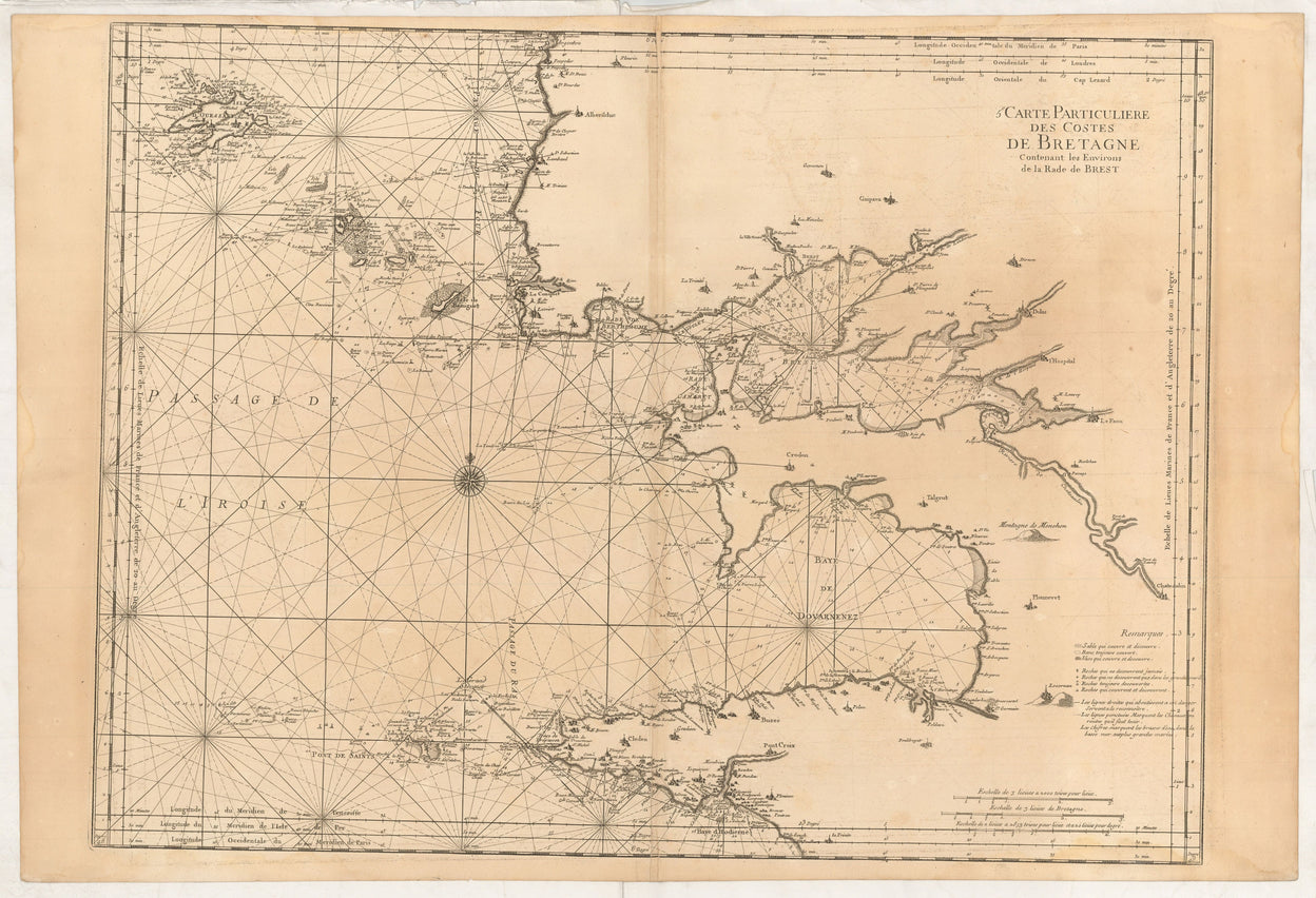 5e. Carte Particuliere des Costes de Bretagne contenant les Environs de la Rade de Brest