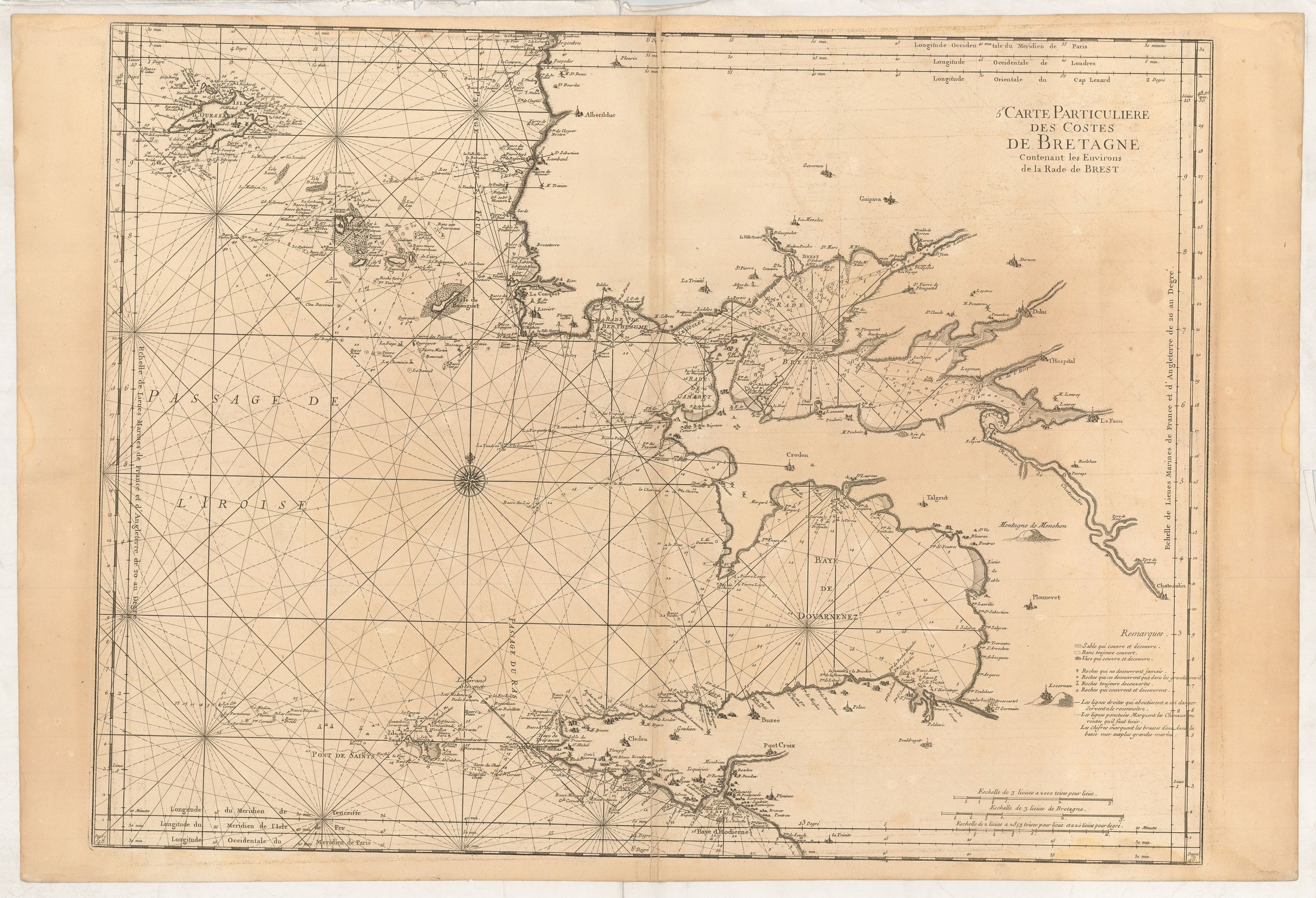 5e. Carte Particuliere des Costes de Bretagne contenant les Environs de la Rade de Brest