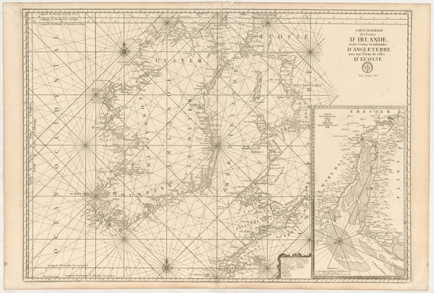Carte Generale des Costes d'Irlande et des Costes Occidentales d'Angleterre avec une Partie de celles d'Ecosse.