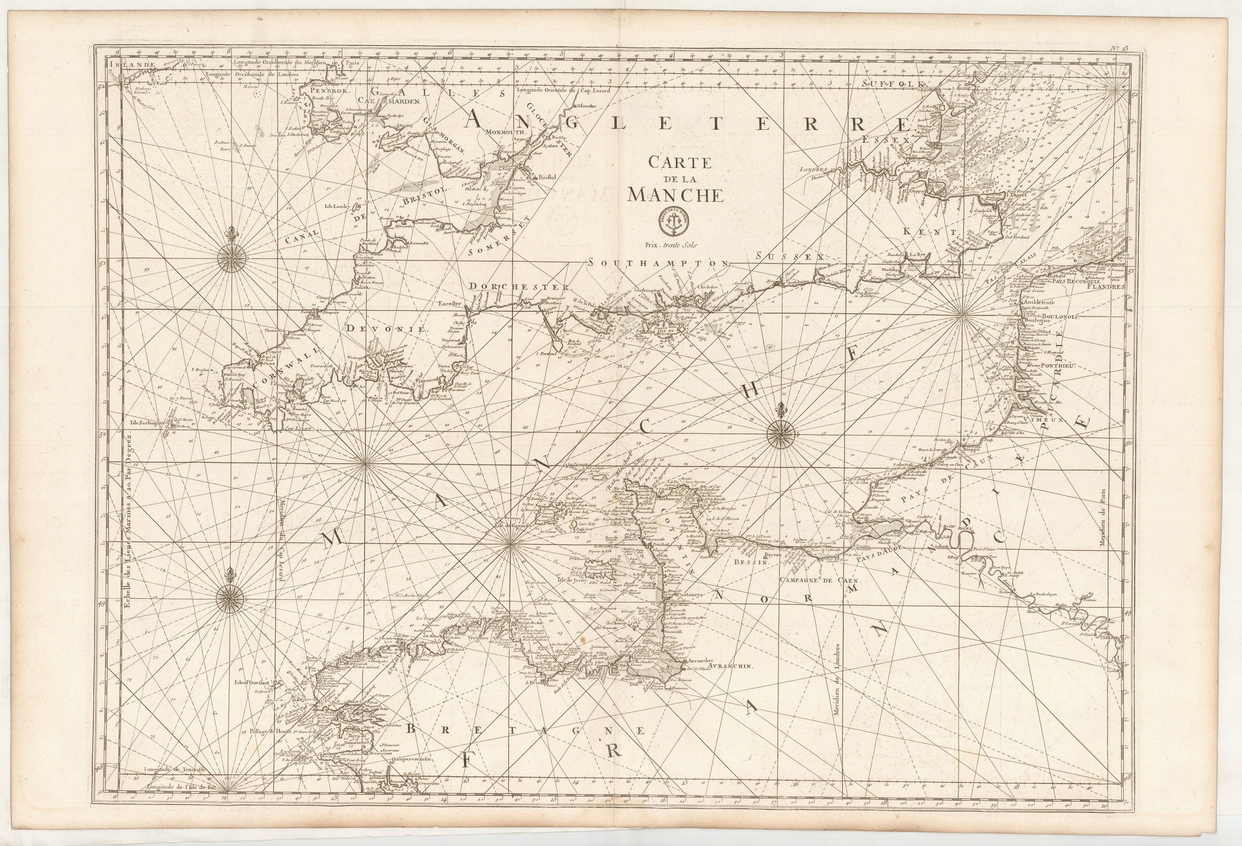Carte de la Manche