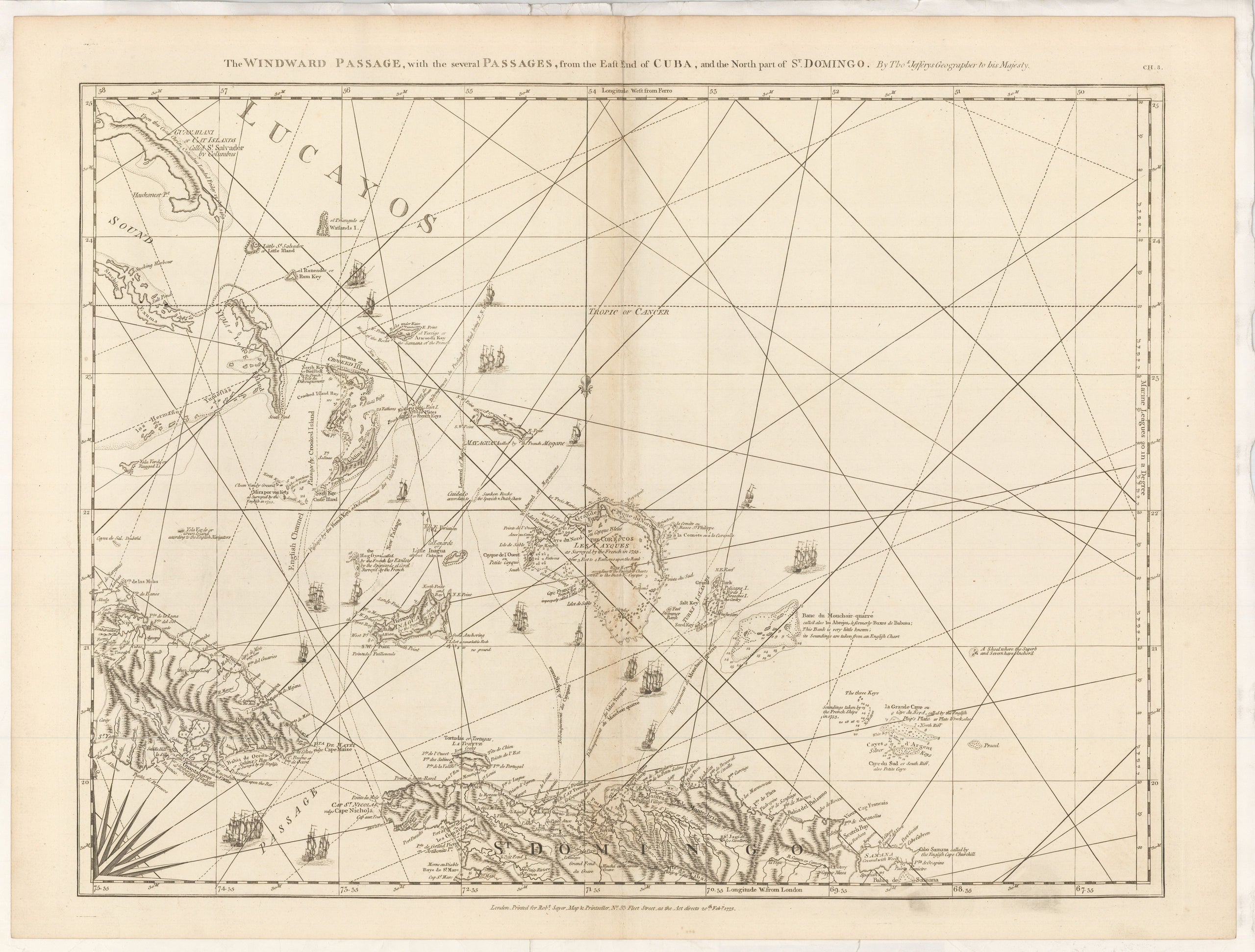 The Windward Passage, with the several Passages, from the East End of Cuba, and the North Part of St. Domingo. ...