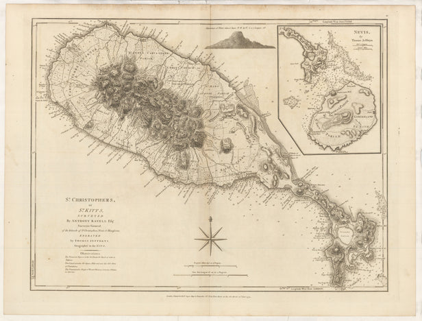 St. Christophers, or St. Kitts, Surveyed by Anthony Ravell Esqr. Survey General of the Islands of St. Christophers, Nevis and Montserrat...