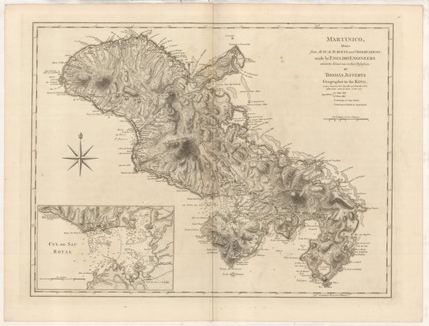 Martinico from Actual Surveys and Observations made by English Engineers whilst the Island was in their Possession, ...
