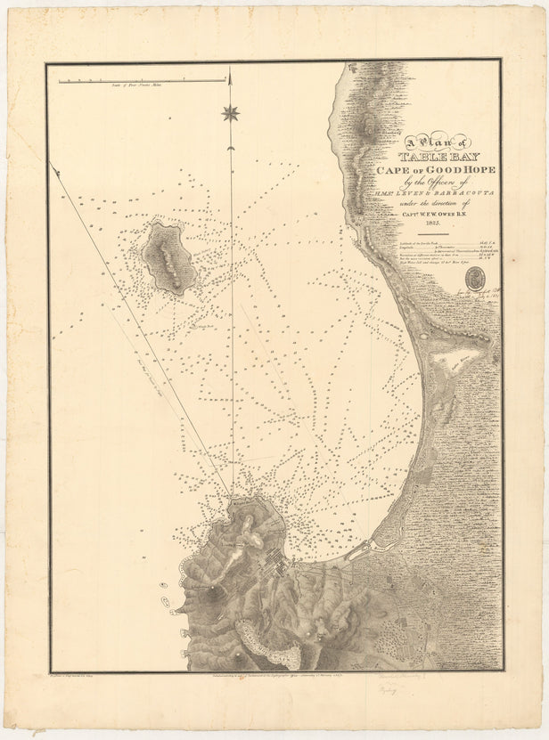 A Plan of Table Bay, Cape of Good Hope, by the Officers of H.M. Ships Leven and Barracouta, under the direction of Capt. W.F.W. Owen R.N., 1825.