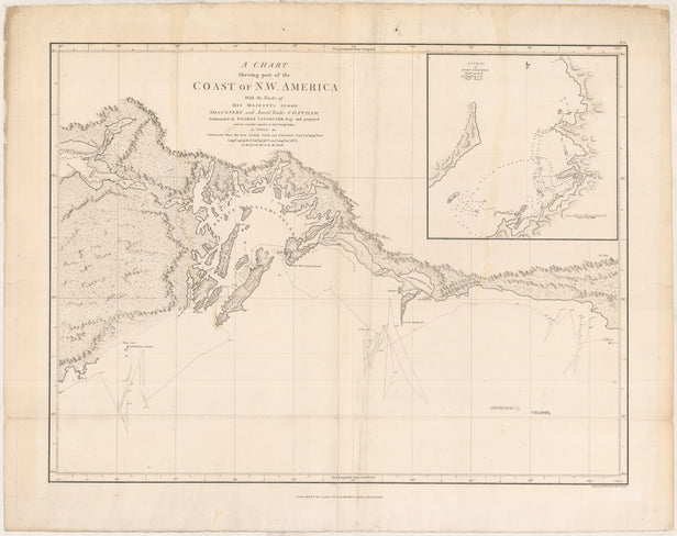 A Chart shewing part of the Coast of N.W. America, with the Tracks of His Majesty's Sloop Discovery and Armed Tender Chatham; Commanded by George Vancouver Esqr. and prepared under his immediate inspection by Lieut. Joseph Baker, in which the Continental
