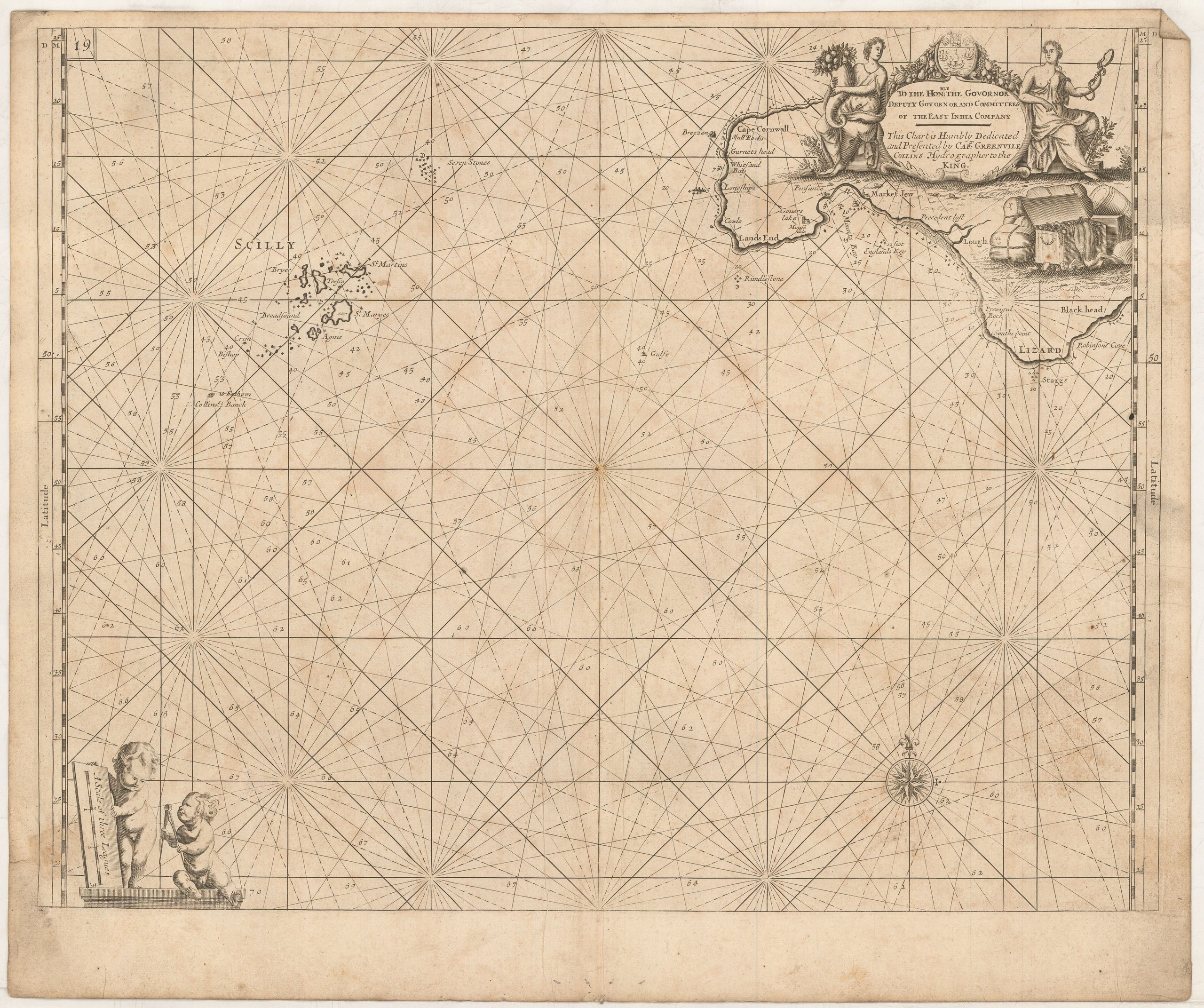 [Untitled Chart of the western tip of Cornwall and the Scilly Isles]