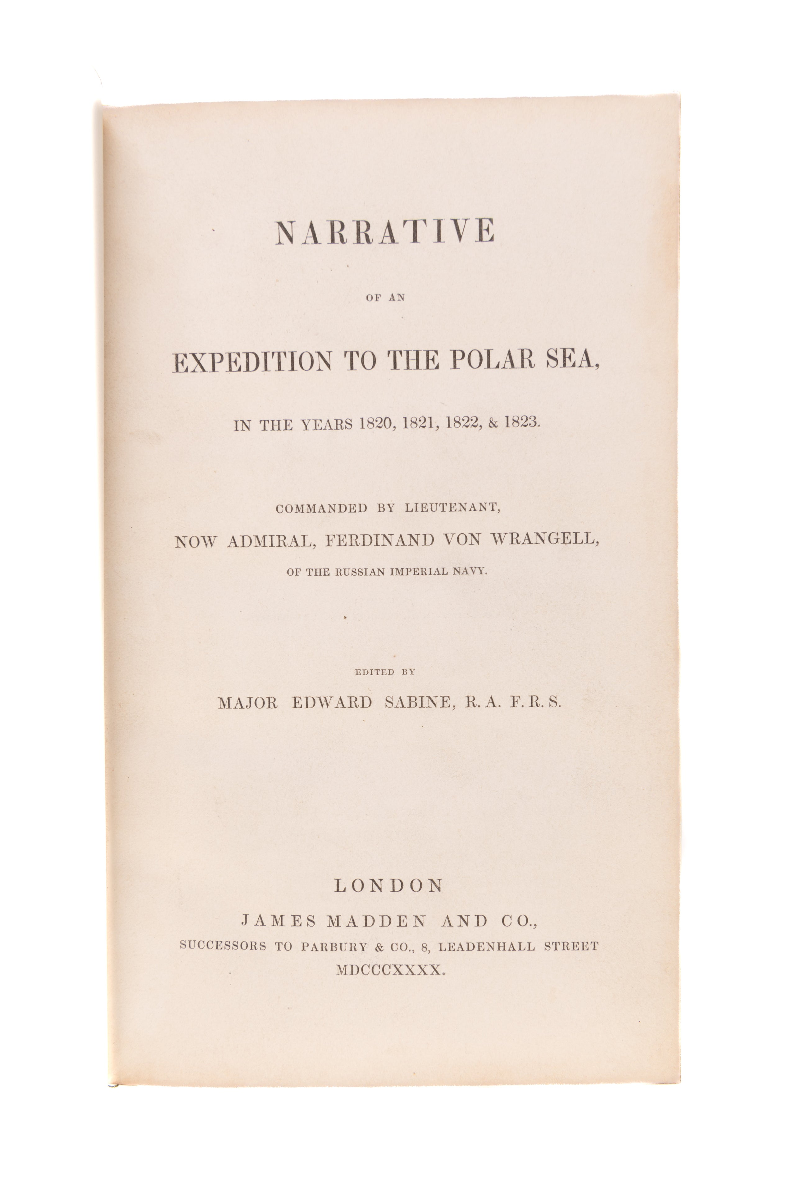 Narrative of an Expedition to the Polar Sea, in the year 1820, 1821, 1822, & 1823.