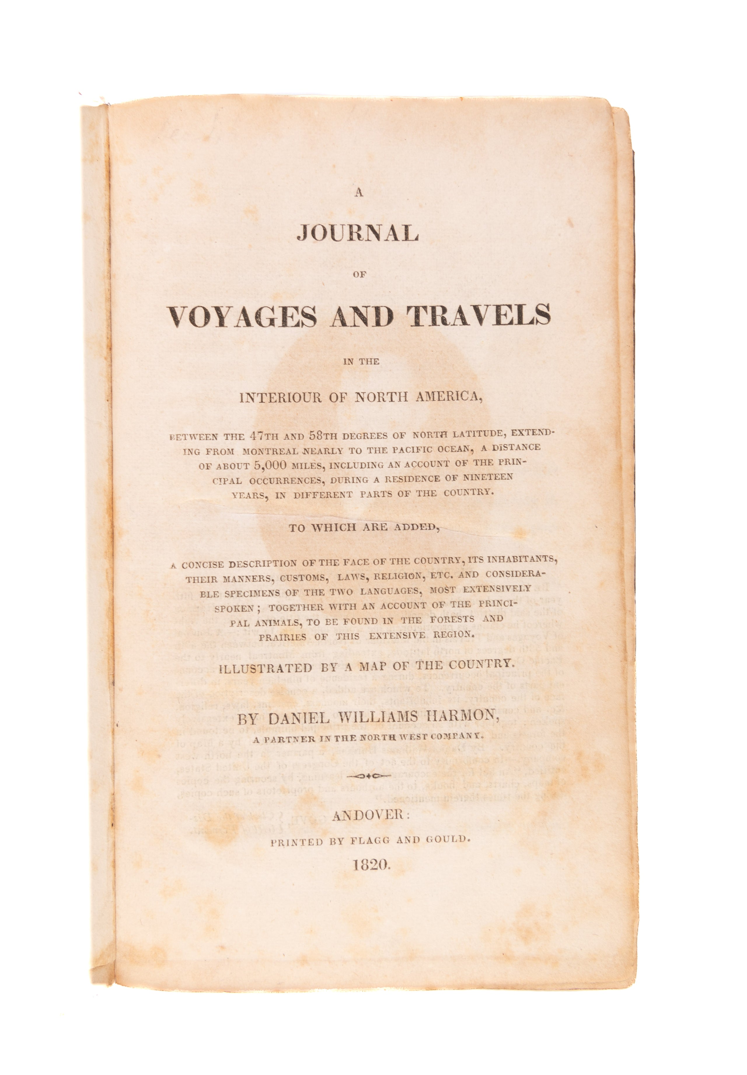 A Journal of Voyages and Travels in the Interiour of North America,