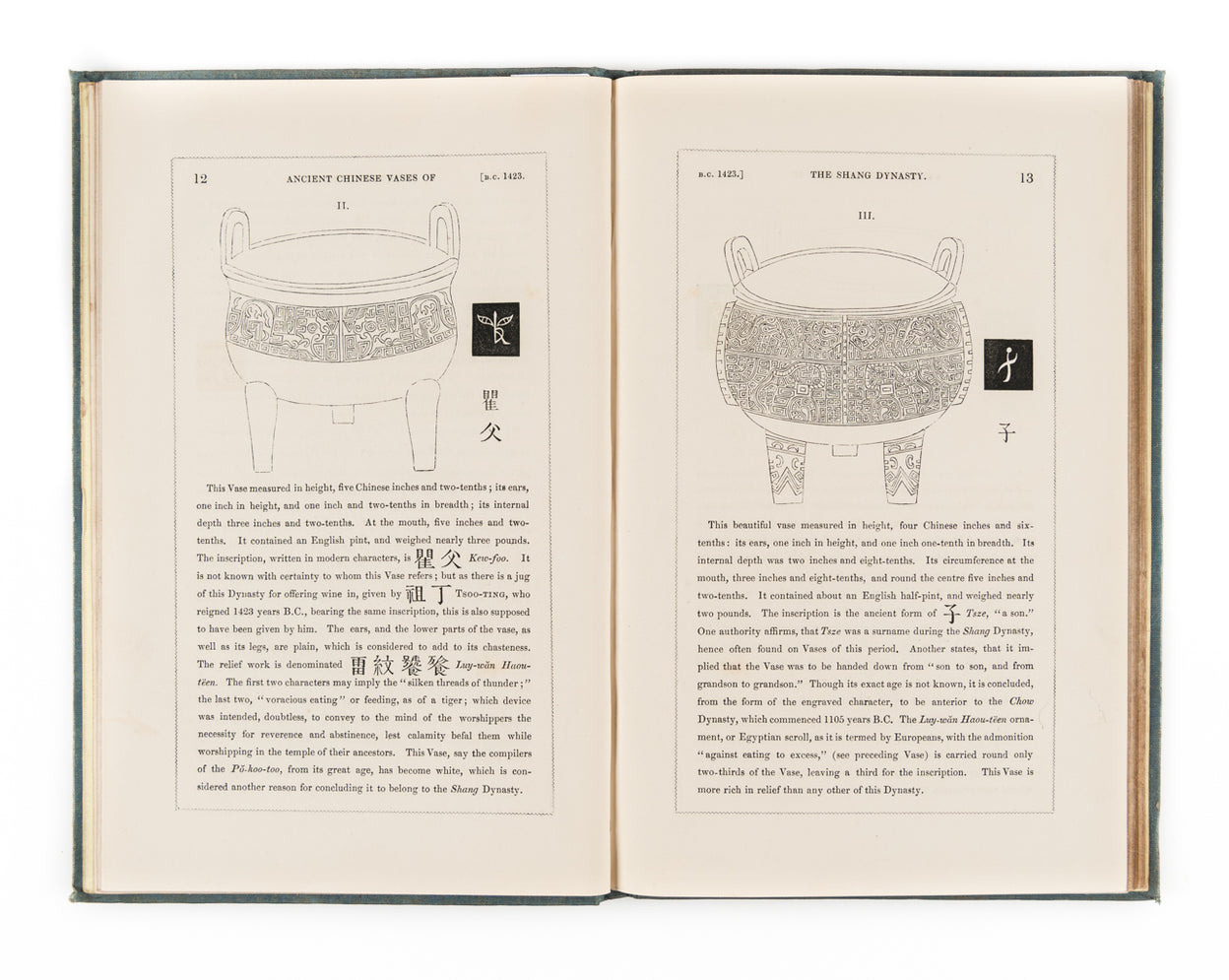 A Dissertation on the Ancient Chinese Vases of the Shang Dynasty, from 1743 to 1496, B.C.  illustrated with forty-two Chinese wood engravings.