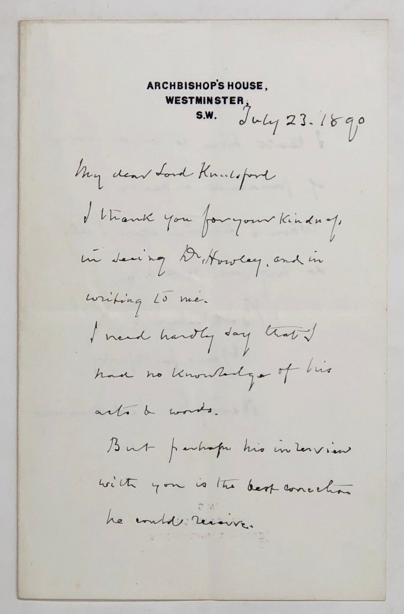Autograph Letter Signed (