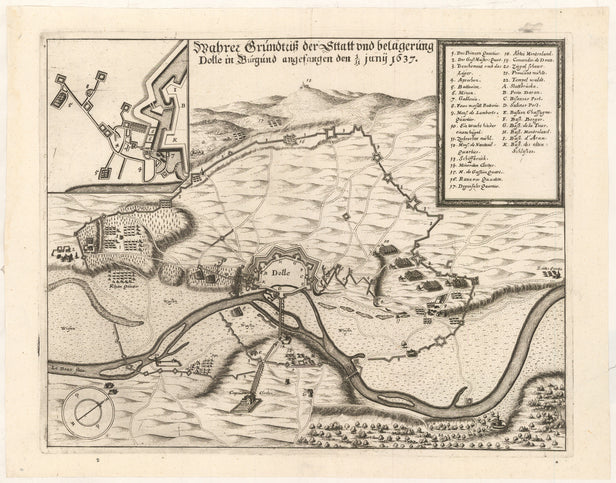 Wahrer Grundtriss der Sttatt und belägerung Dolle in Burgund angefangen den 1/11. Juny 1637.