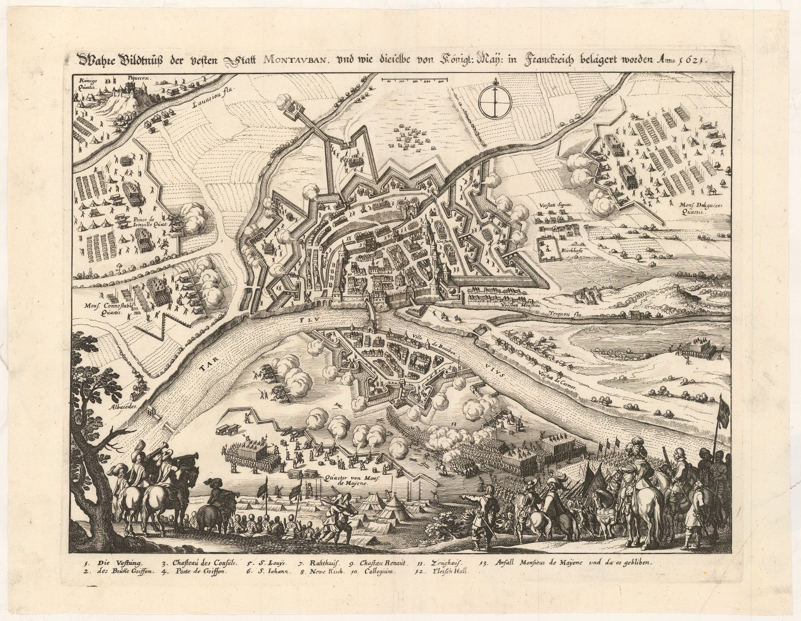 Wahre Bildtnuss der vesten Statt Montauban, vnd wie dieselbe von Königl. May: in Frankreich belägert worden Anno 1621