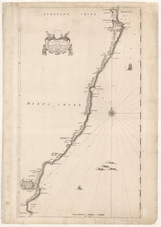 The Coast of Scotland from the Red=Head to Aberdeen Surveyed by John Adair Geographer for that Kingdom.