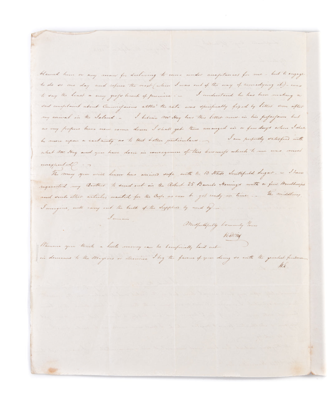 ALS preceded by duplicate ALS to Alexander West Hamilton Esq, Jamaica, concerning the purchase of slaves and management of plantations in the West Indies.