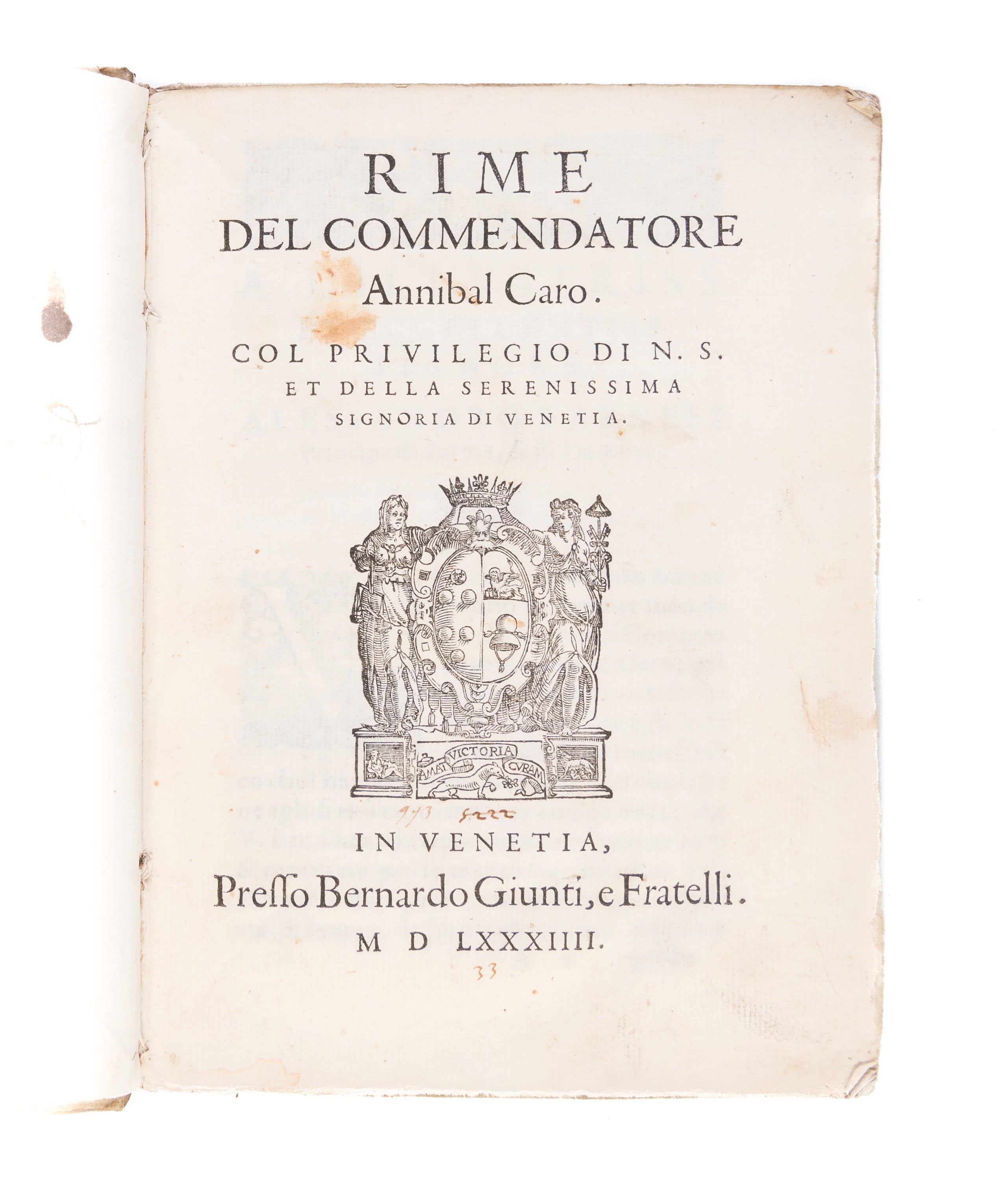 Rime del Commendatore Annibal Caro.