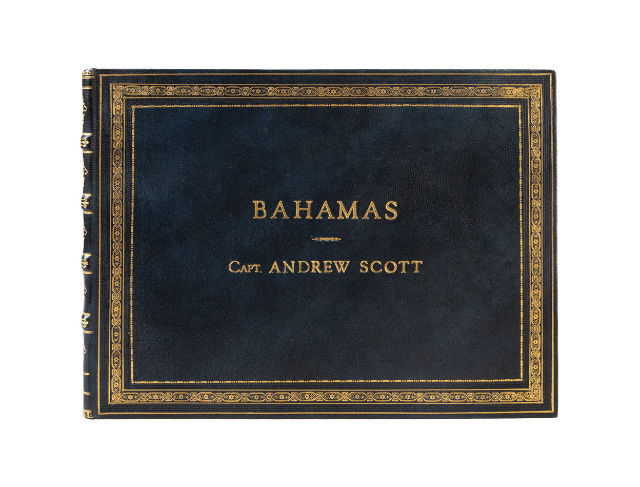 A volume of watercolours depicting topographical scenes in and around the Nassau and the Bahamas, with a further 13 drawings of botanical specimens, plus a fine study of a tarantula.