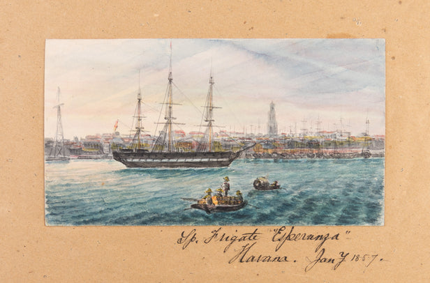 A small volume of watercolours and one pencil depicting topographical scenes in and around Havanna and St. Jago Cuba.