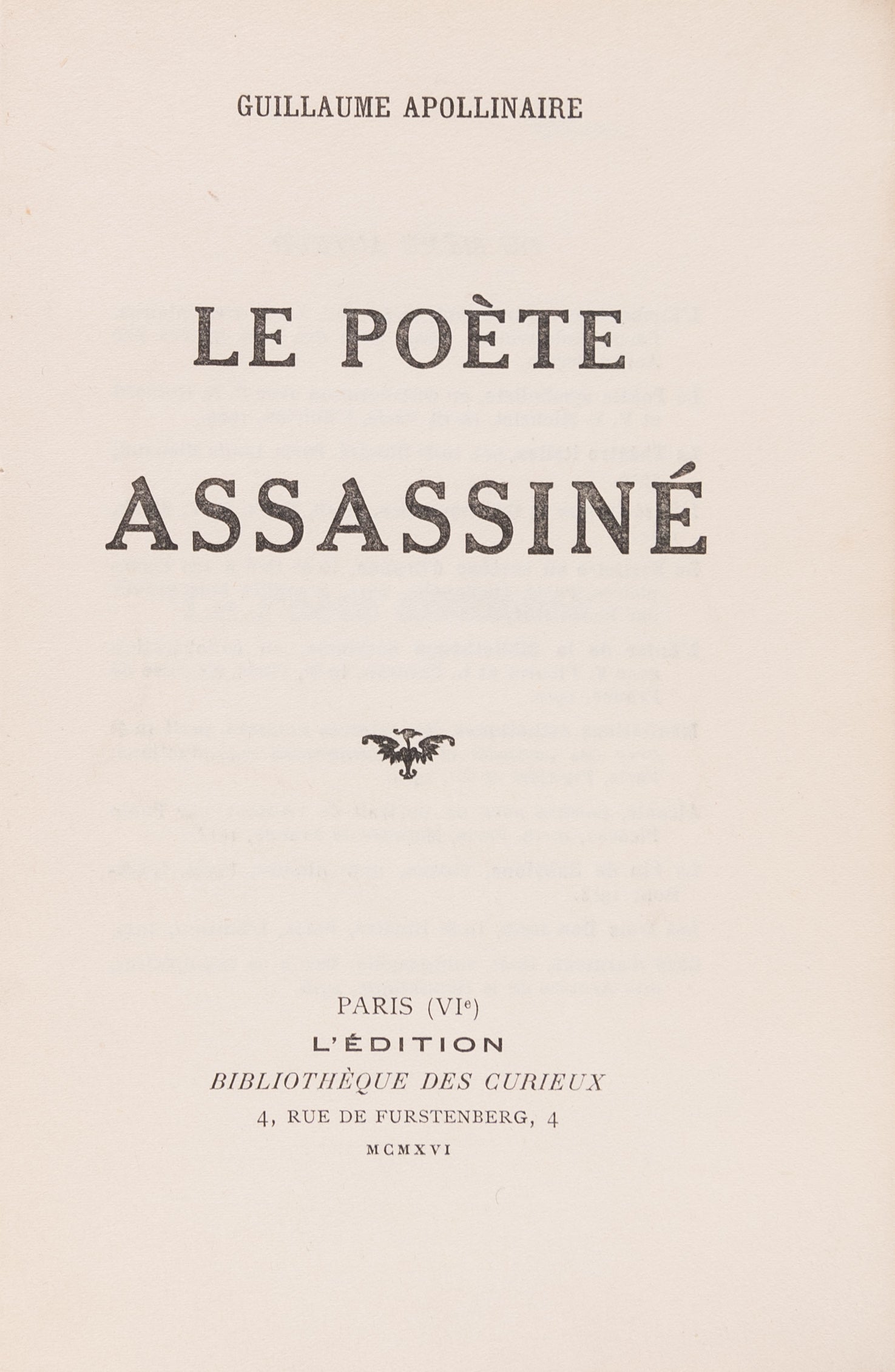 Le poète assassiné.